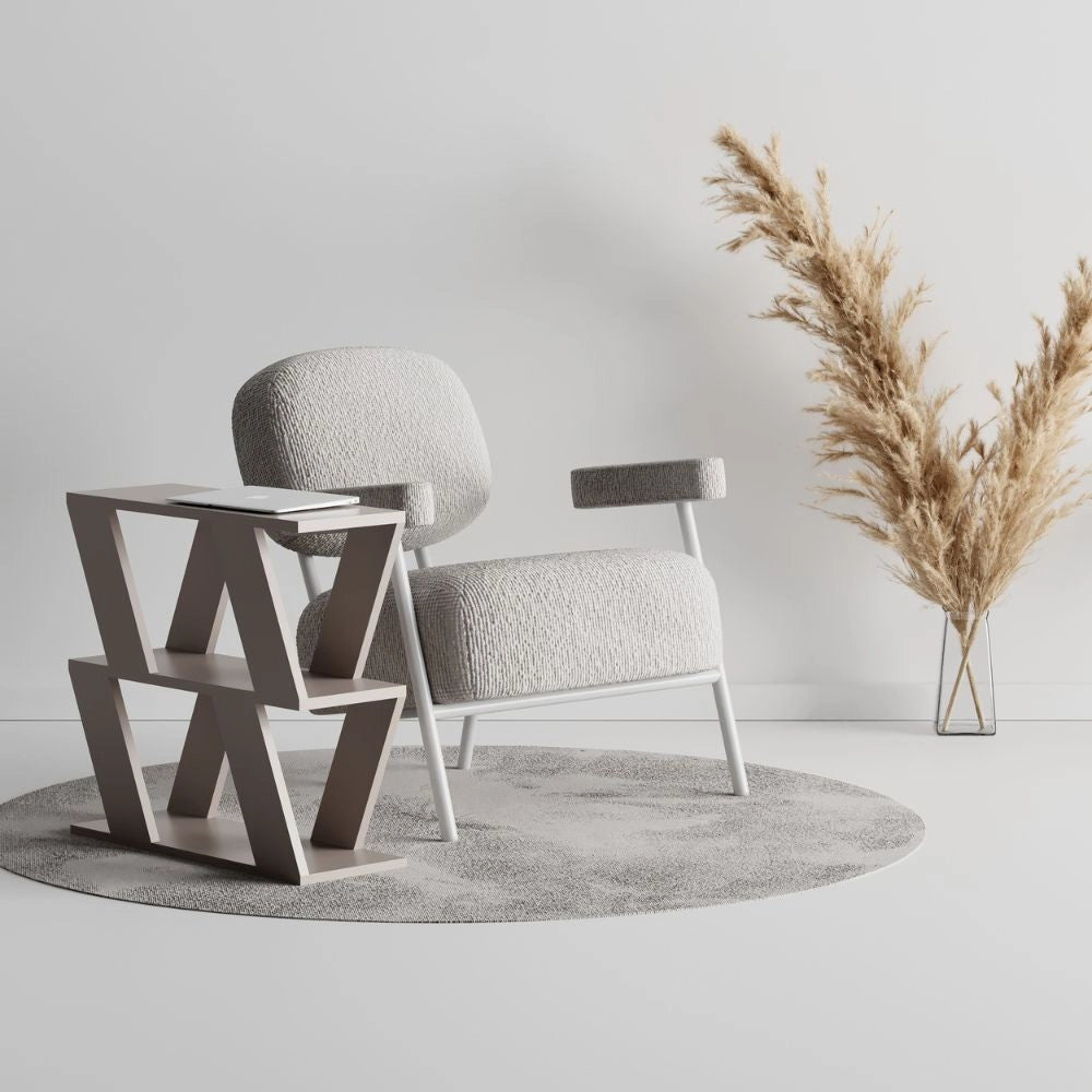 Tavolino da Soggiorno Laterale 60x22x57 cm in MDF Lazena Tortora