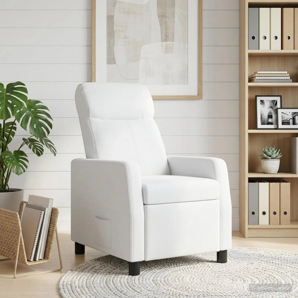 Divano Sedia-Poltrona reclinabile Bianco Tessuto 612789