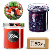 Barattoli di vetro KADAX Avila 350ml 50pz 82mm + coperchi "Fruit Mix"
