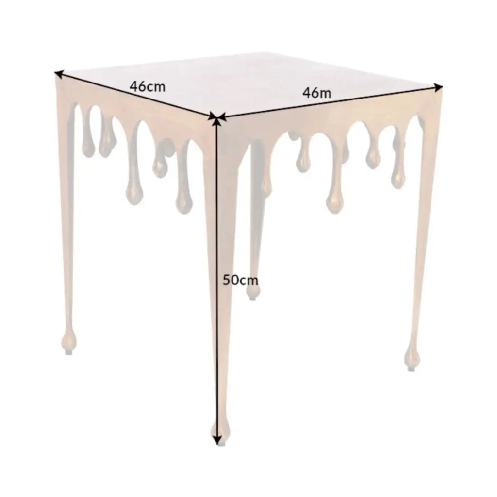 Tavolino basso LAGUNA 46 cm in alluminio dorato effetto gocce design contemporaneo
