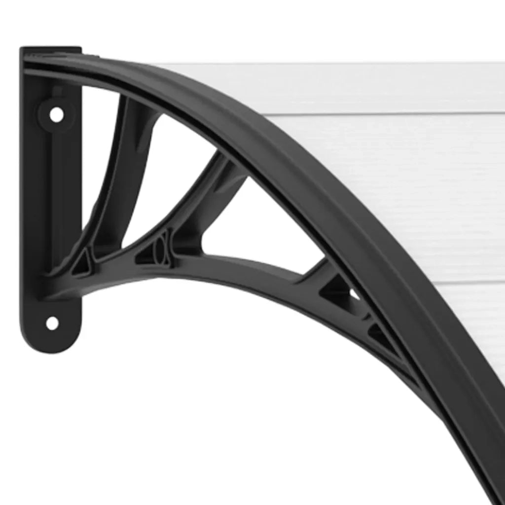 Pensilina per Porta Nera e Trasparente 200x75 cm in PC CFW3614329