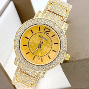 Trade Shop - Orologio Da Polso Sousou 6422 Quarzo Moda Fashion Brillantini Dorato Fondo Oro -