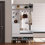 Set Ingresso con Scarpiera, Appendiabiti, Cassetti e Ganci ¨C MINIMAL ¨C Bianco 100x35x180 cm