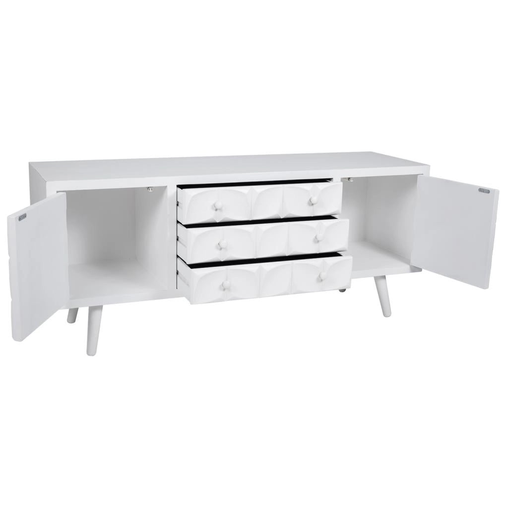 Mobile base in legno laccato bianco 136x43x58,5h