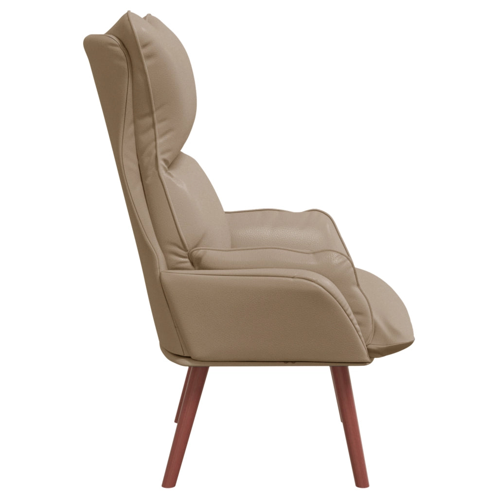 Poltrona Rilassante in Pelle Sintetica Cappuccino