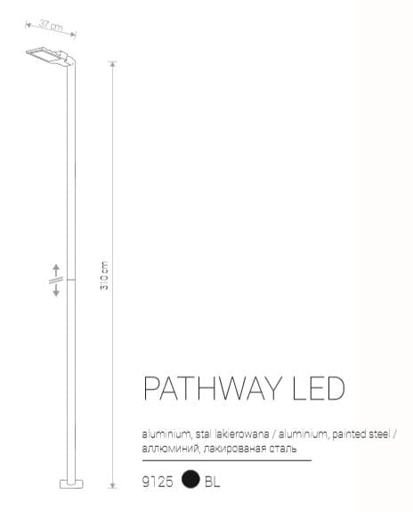 Paletto LED esterno Nowodvorski PATHWAY 36W nero IP44