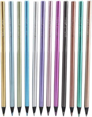 Set di matite coloranti metalliche premium non tossiche - legno nero - set di matite coloranti per libri di colorazione con punta affilata .