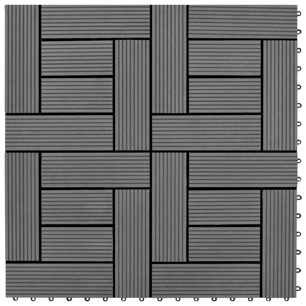 Piastrella per Decking 22 pz Grigio 30 x 30 cm WPC CFW3541569