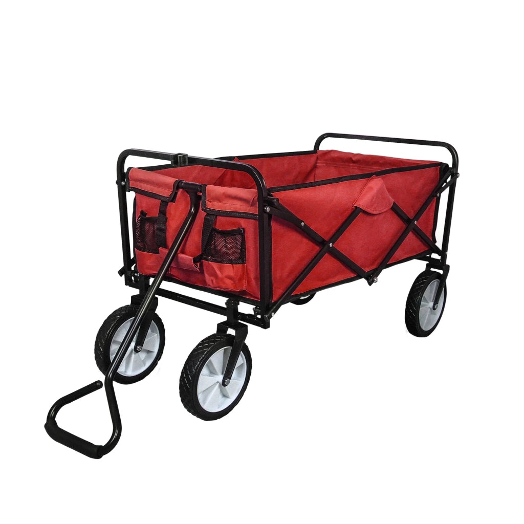 Carrello Pieghevole Fuoristrada 70kg Ruote 360° Acciaio Rosso
