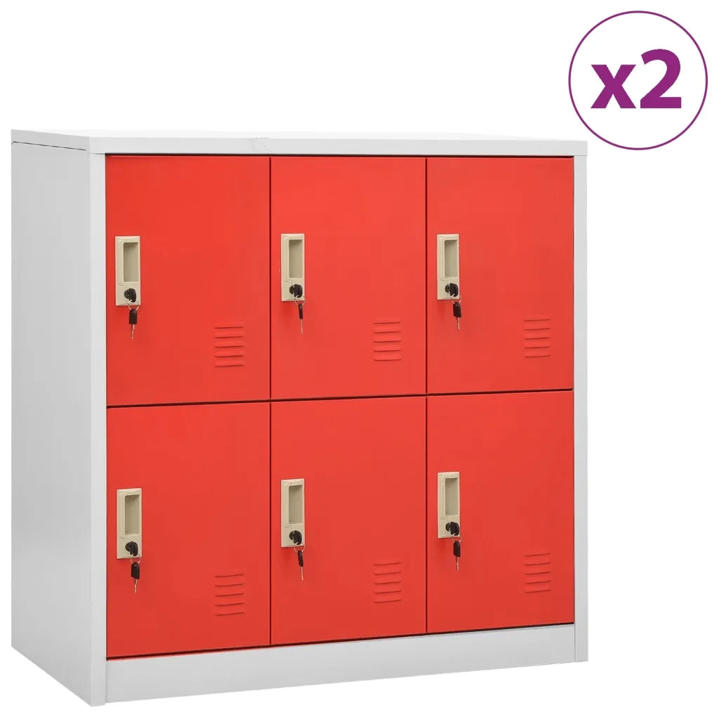 Armadietti Chiavi 2pz Grigio Chiaro Rosso 90x45x92,5cm Acciaio cod mxl 45429