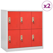 Armadietti Chiavi 2pz Grigio Chiaro Rosso 90x45x92,5cm Acciaio cod mxl 45429