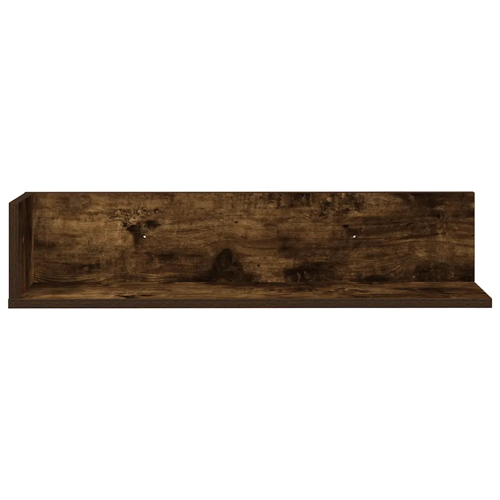 Mensole da Parete 2pz Rovere Fumo 75x16,5x16,5 cm in Truciolato 860035