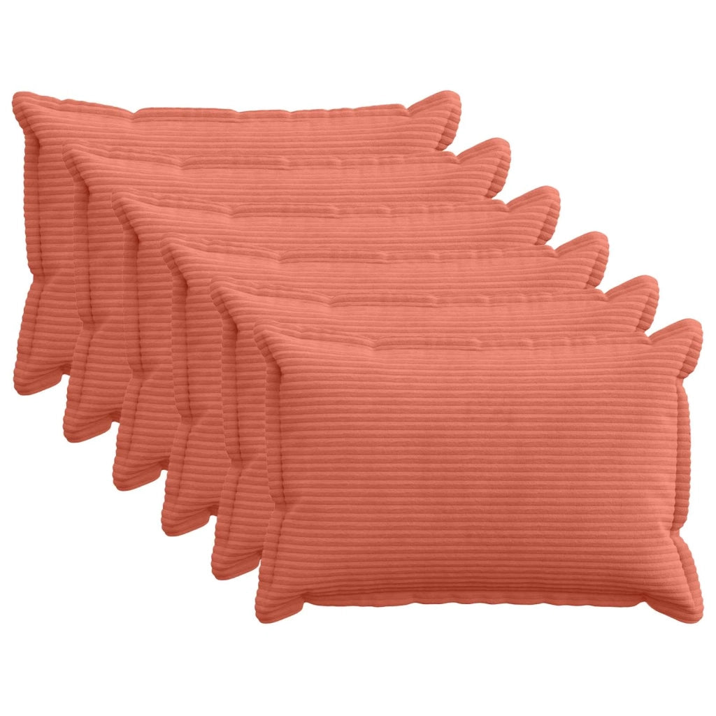 Federa 6 pz HOUTEN Rosso Arancio 40 x 60 cm corduroy 917517