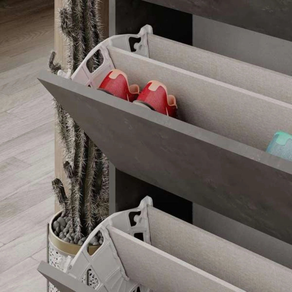 Scarpiera quattro ante a ribalta SHC540RETRO 73x26x154,5 colore grigio retro