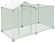 Recinzione libera per conigli, 2 x 1 x 1 m, in metallo con protezione solare, tetto, porta e chiavistello, stabile, per polli, anatra e piccoli animali