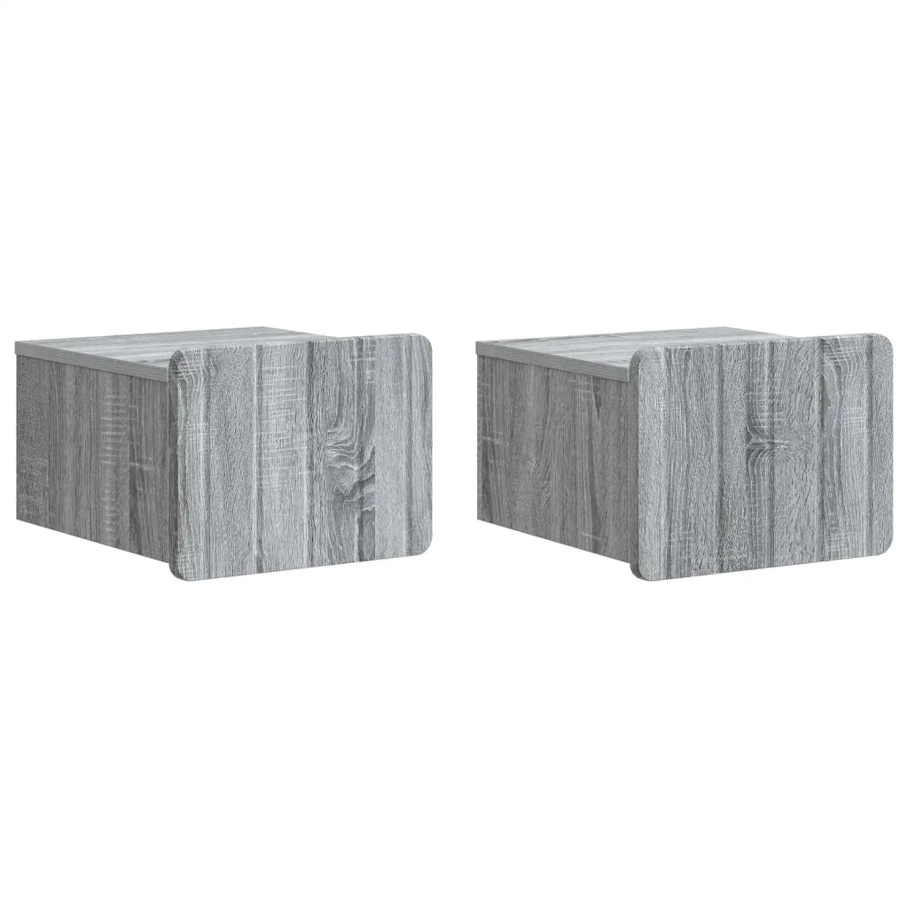 Mobiletto da notte a muro 2 pcs Grigio Sonoma 33 x 34,5 x 24 cm 898268