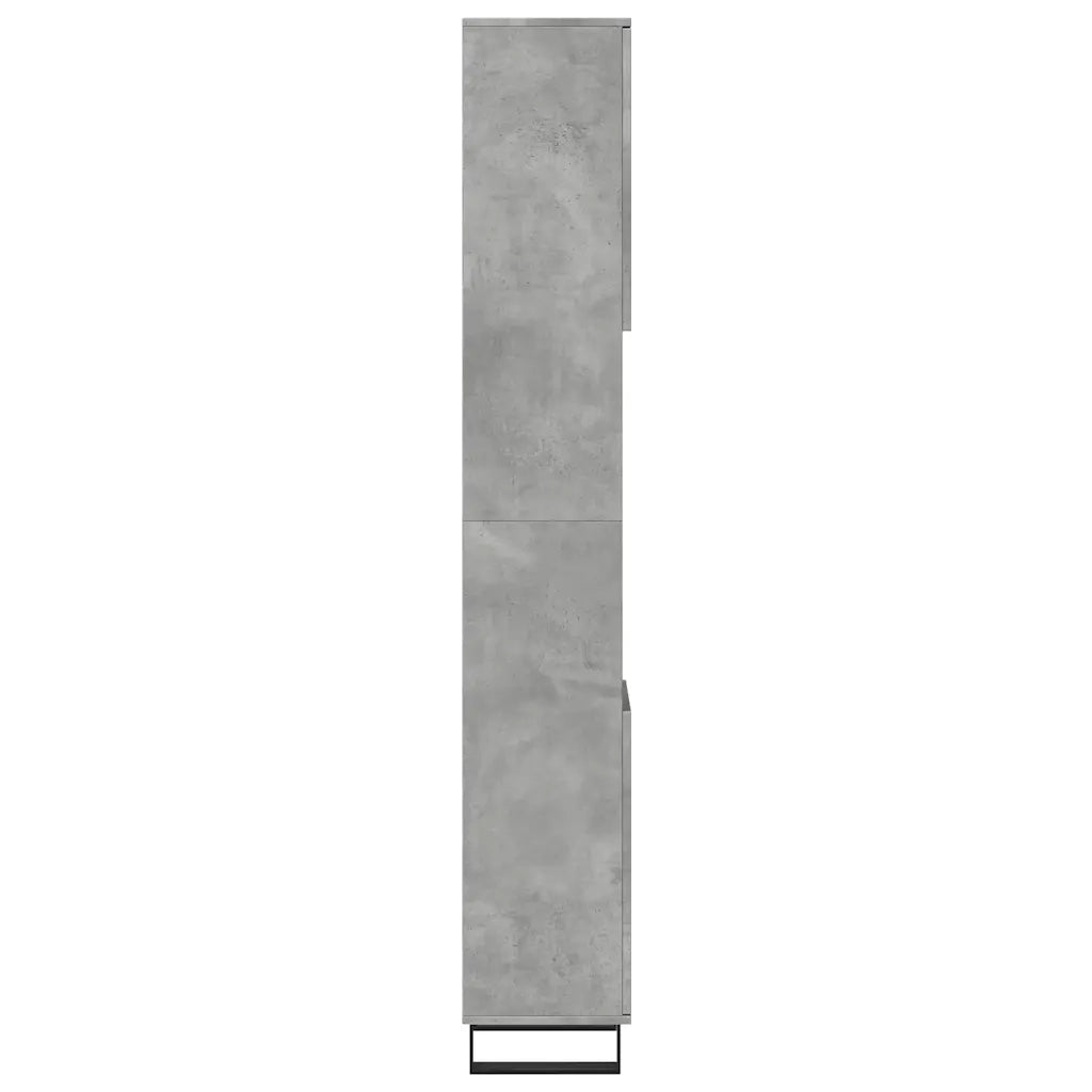 Mobile da bagno con vani a giorno 30 x 30 x 190 cm design industriale legno composito grigio cemento 02_0051081