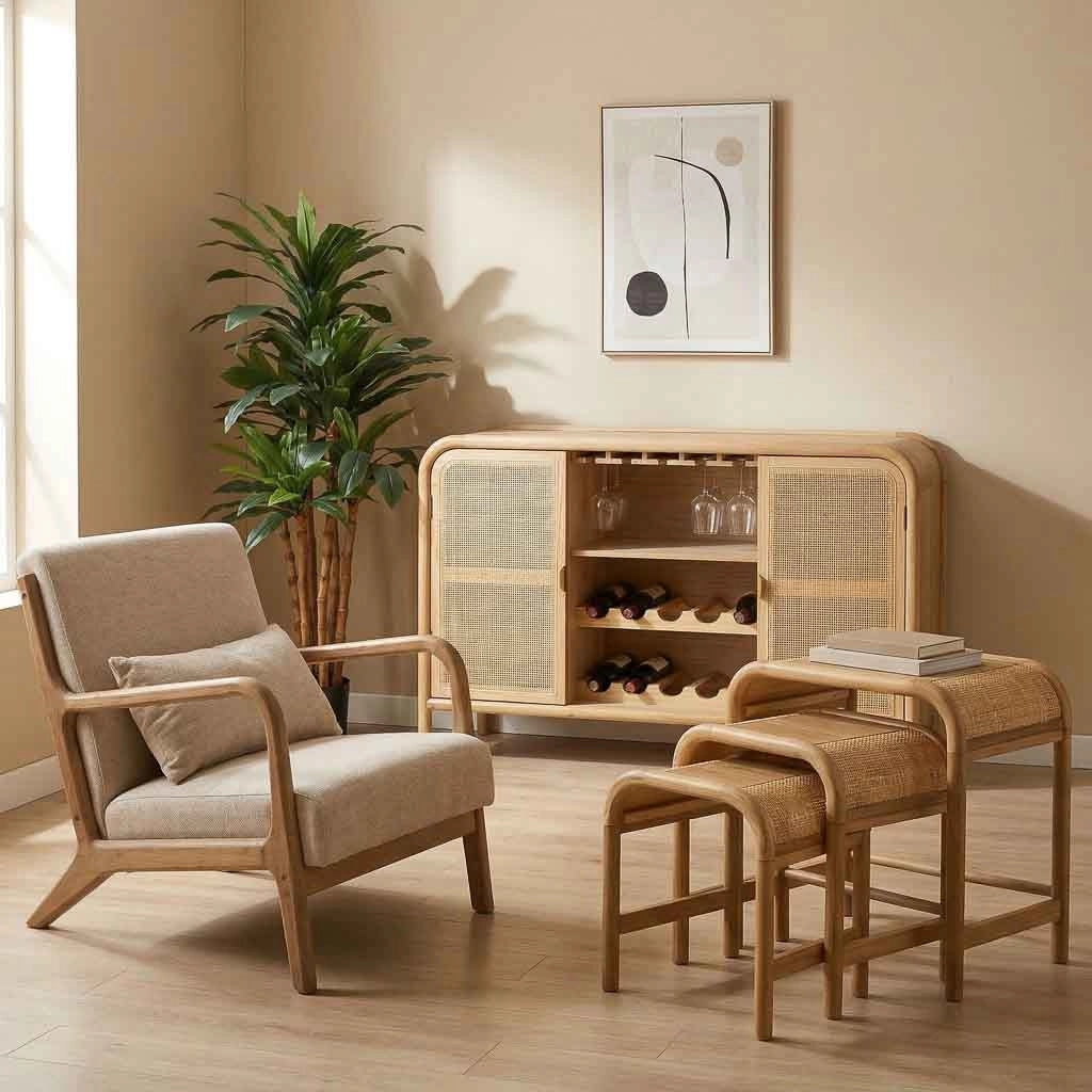 Set 3 tavolini marroni 60x40x57/ 51x36x51/42x32x42h cm