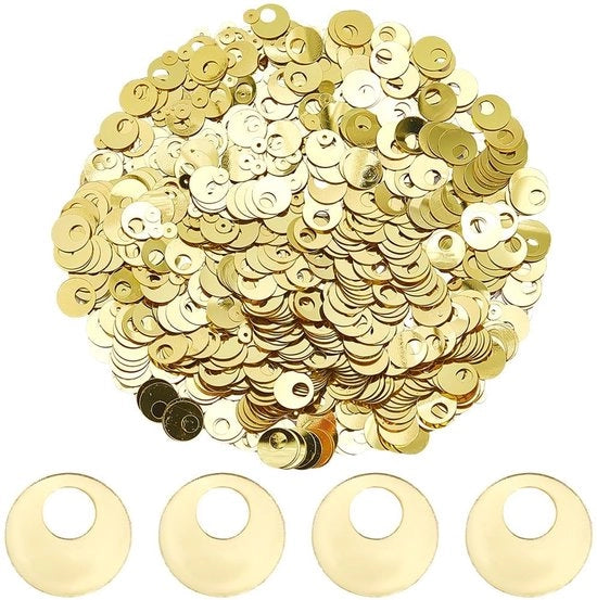 Paillettoni dorati solidi per DIY e creazione di gioielli (1250+)