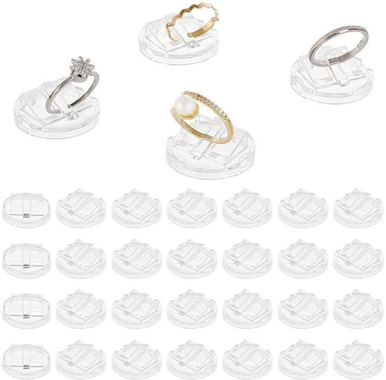 Display per Anelli 30 pezzi - Cassa per Anelli trasparente - Organizzatore per Gioielli - Visore per Anello da Matrimonio - Display in Acrilico - Organizzatore per Gioielli da Appendere - Display per Gioielli