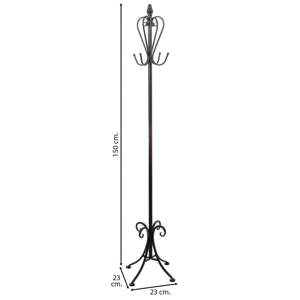 Appendiabiti con portaombrelli in ferro battuto bianco 26x26x178h cm