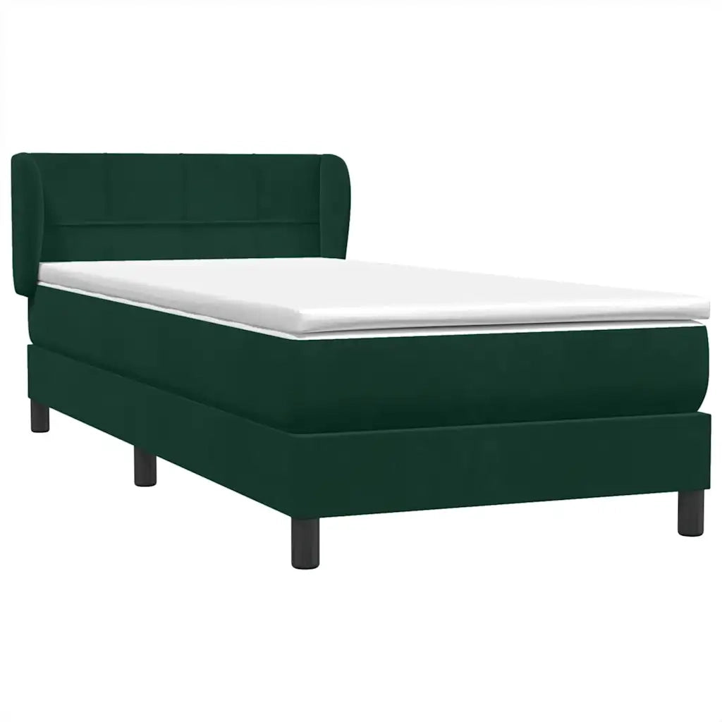 Giroletto a Molle con Materasso Verde Scuro 80x220 cm Velluto 3317550