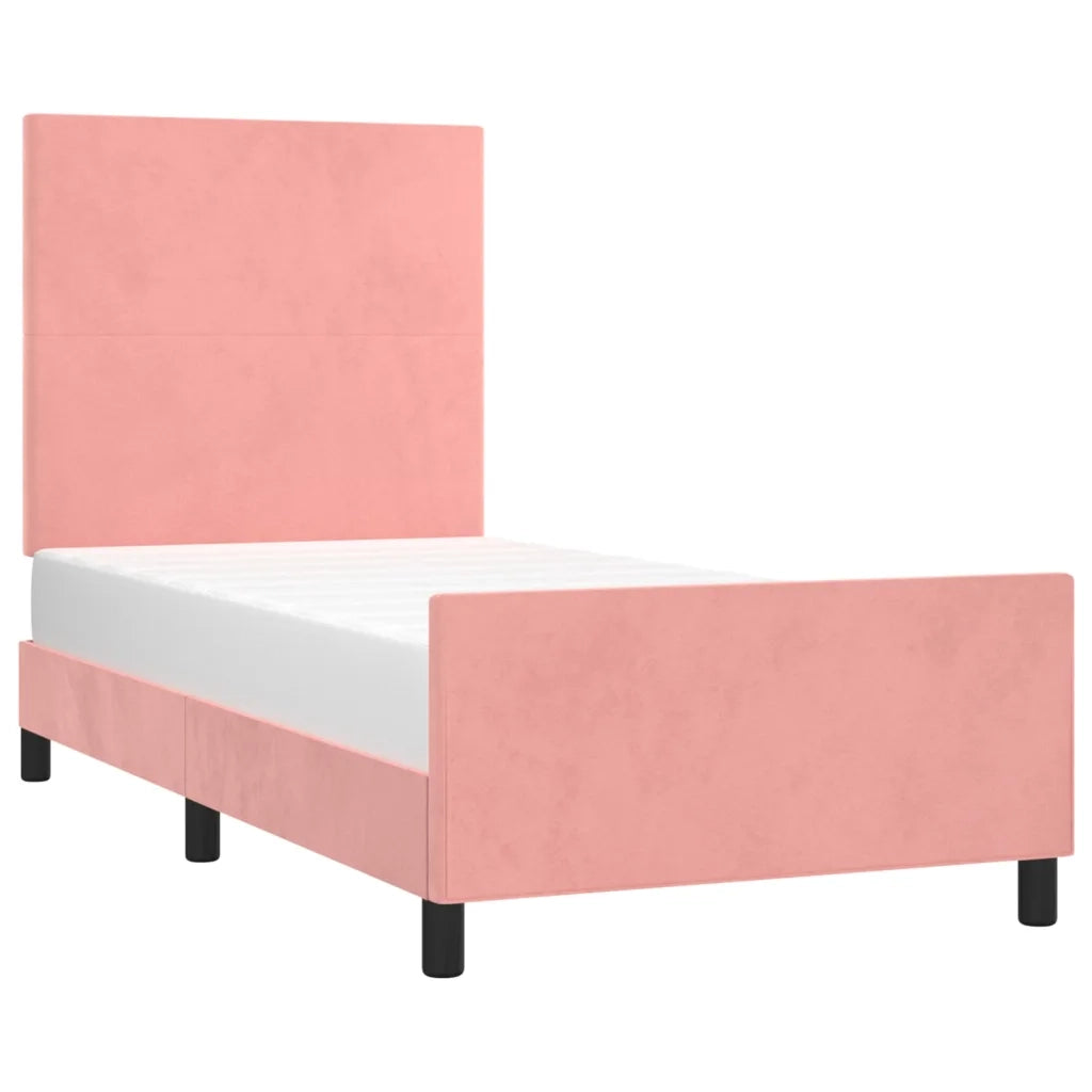 Giroletto con Testiera Rosa 90x190 cm in Velluto 3125610