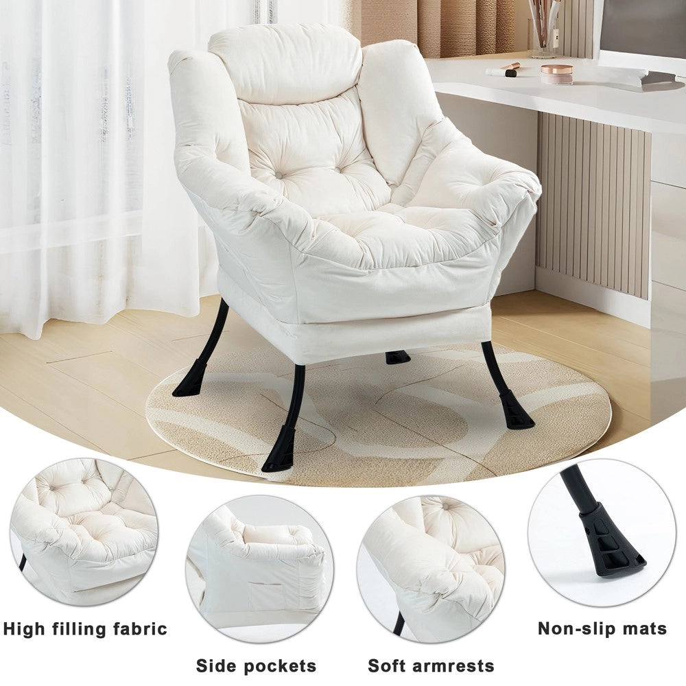 Poltrona Relax con Struttura in Metallo e Tasca Laterale ¨C MINIMAL ¨C Stile Moderno