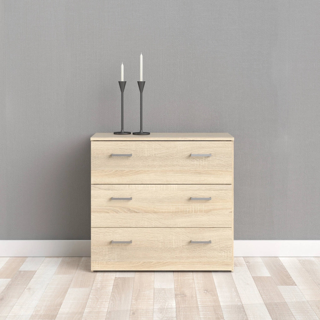 Cassettiera Adal, Settimino multiuso, Comò camera da letto, Mobile con cassetti, 74x36 h70 cm, Quercia