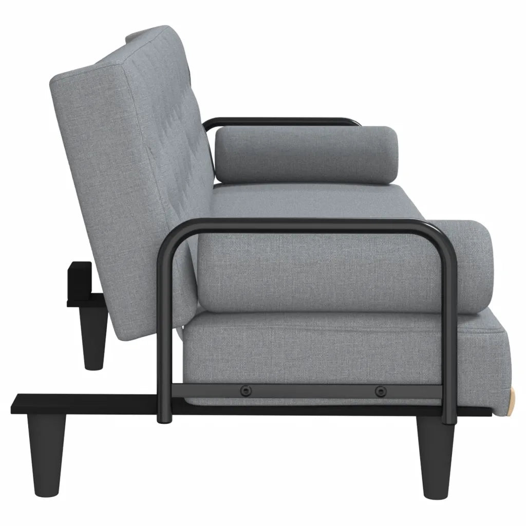 Divano letto | Sof¨¤ letto | Letto singolo con Braccioli Grigio Chiaro in Tessuto