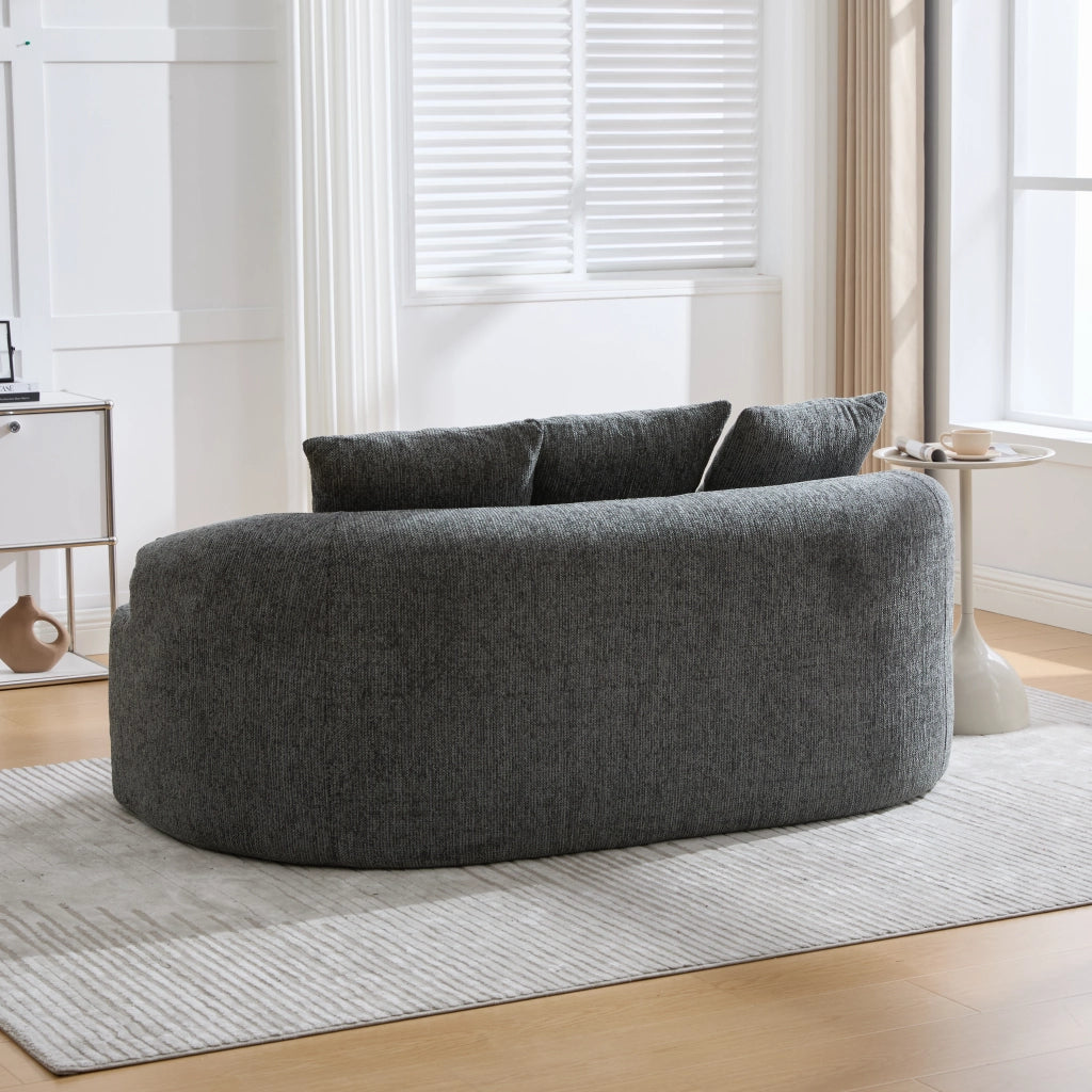Divano 2 Posti con Cuscini in Chenille ¨C Xylo ¨C Grigio