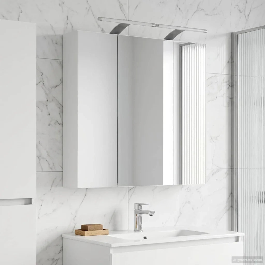 Mobiletto per specchio da bagno Bianco 70 x 14,5 x 70 cm