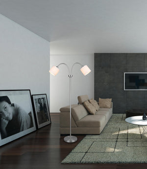 Piantana da Interno  E14 in Metallo Nickel Opaco