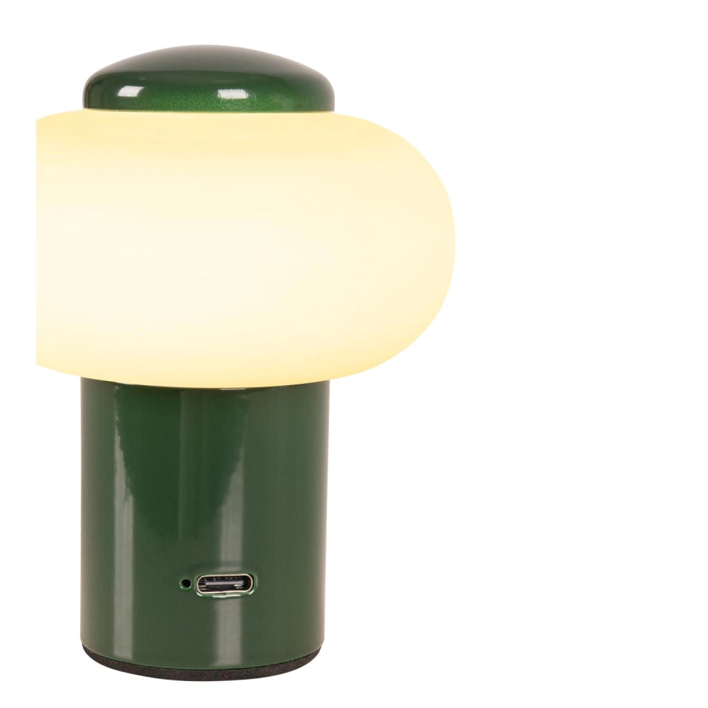 Lampada da tavolo LED GUSTAV verde vetro wireless Lucide