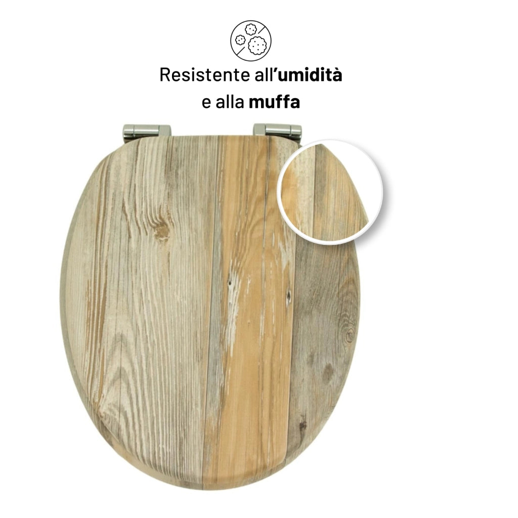 Sedile wc copri vater universale frizionato fantasia in mdf chiusura rallentata *** fantasia decape, confezione 1