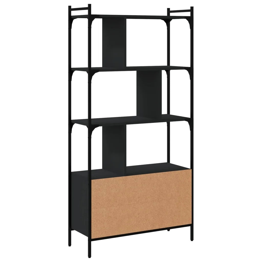 Libreria con Ante Nera 76,5x30x154,5 cm Legno Multistrato 833348