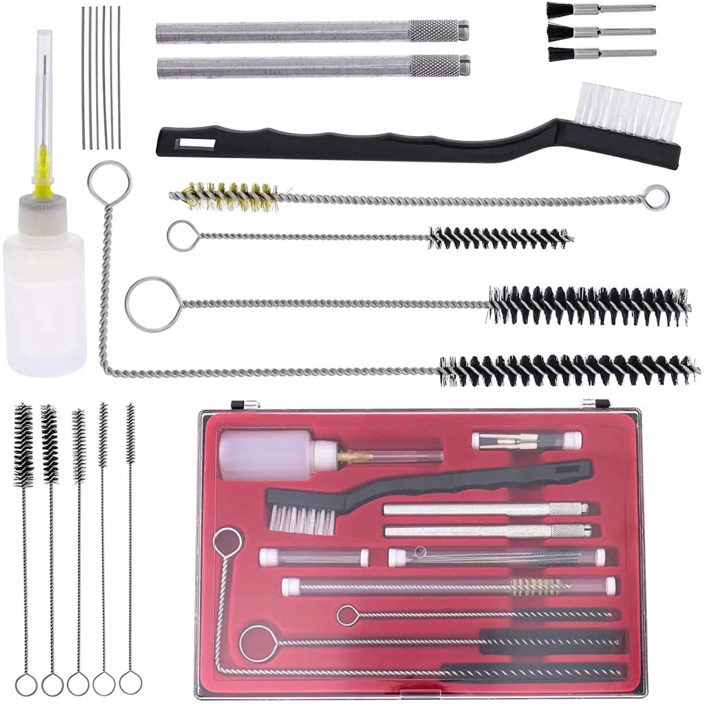Set di Pulizia per Spruzzatore Airless di Verniciatura Rosfix 24w1 + 17w1 – Mini Spazzole, Spazzole Flessibili