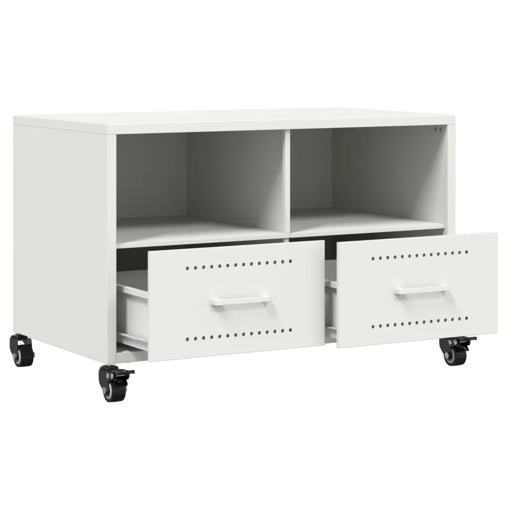 Mobile TV Bianco 68x39x43,5 cm in Acciaio 846703