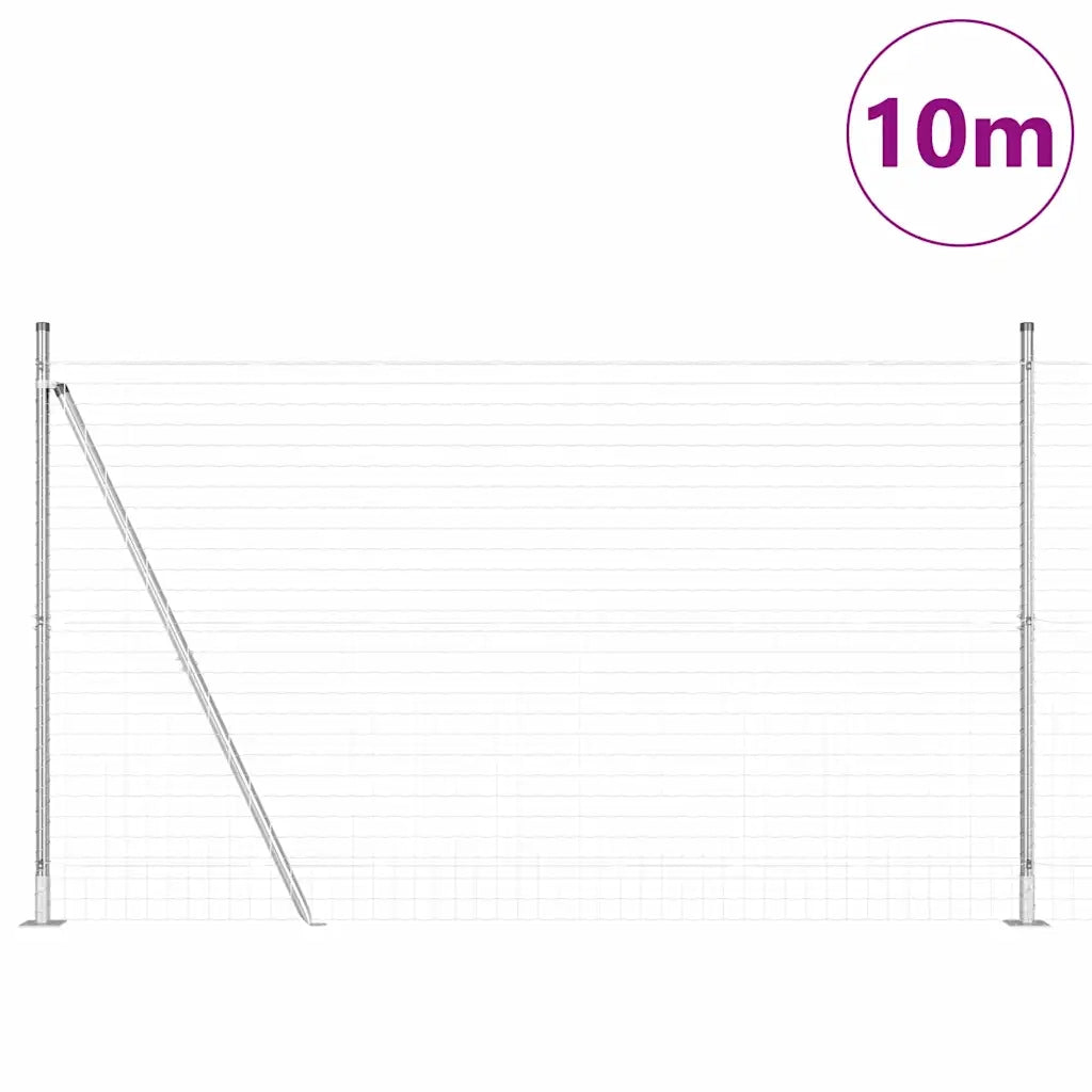 Recinzione con Posto Argento 1,5 x 10 m Acciaio