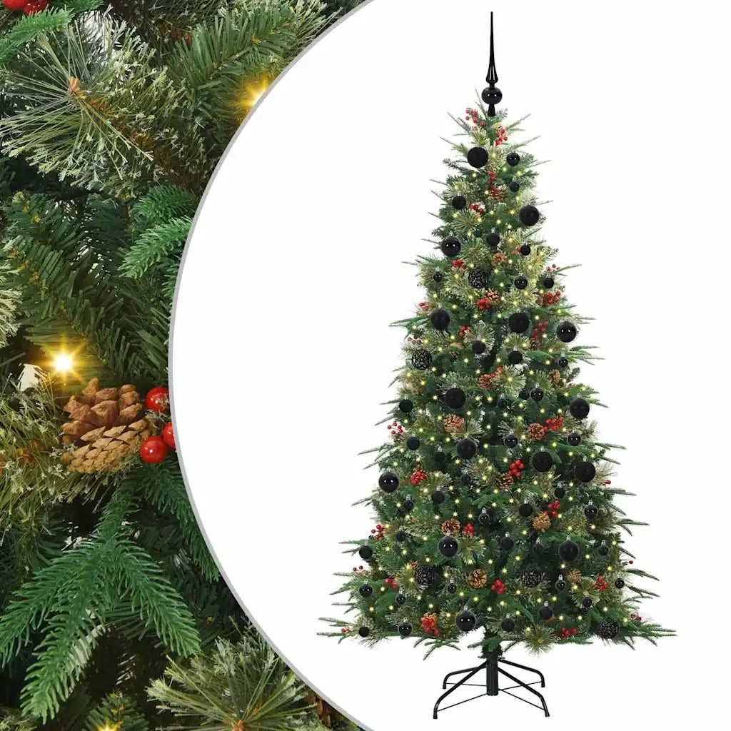 Albero di Natale | Decorazioni natalizie Artificiale con Rami Pieghevoli Verde 210 cm