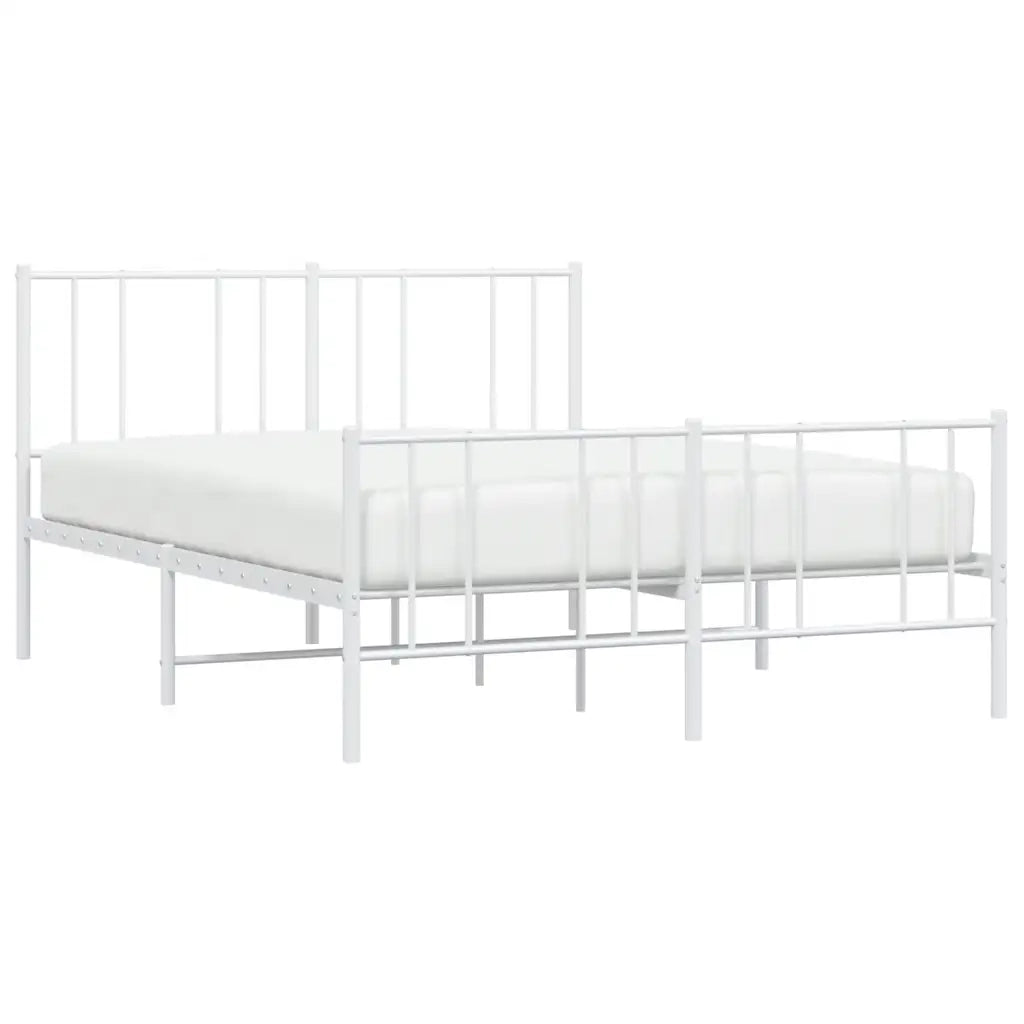 Giroletto con Testiera e Pediera-Struttura Letto Metallo Bianco 120x200 cm 786173