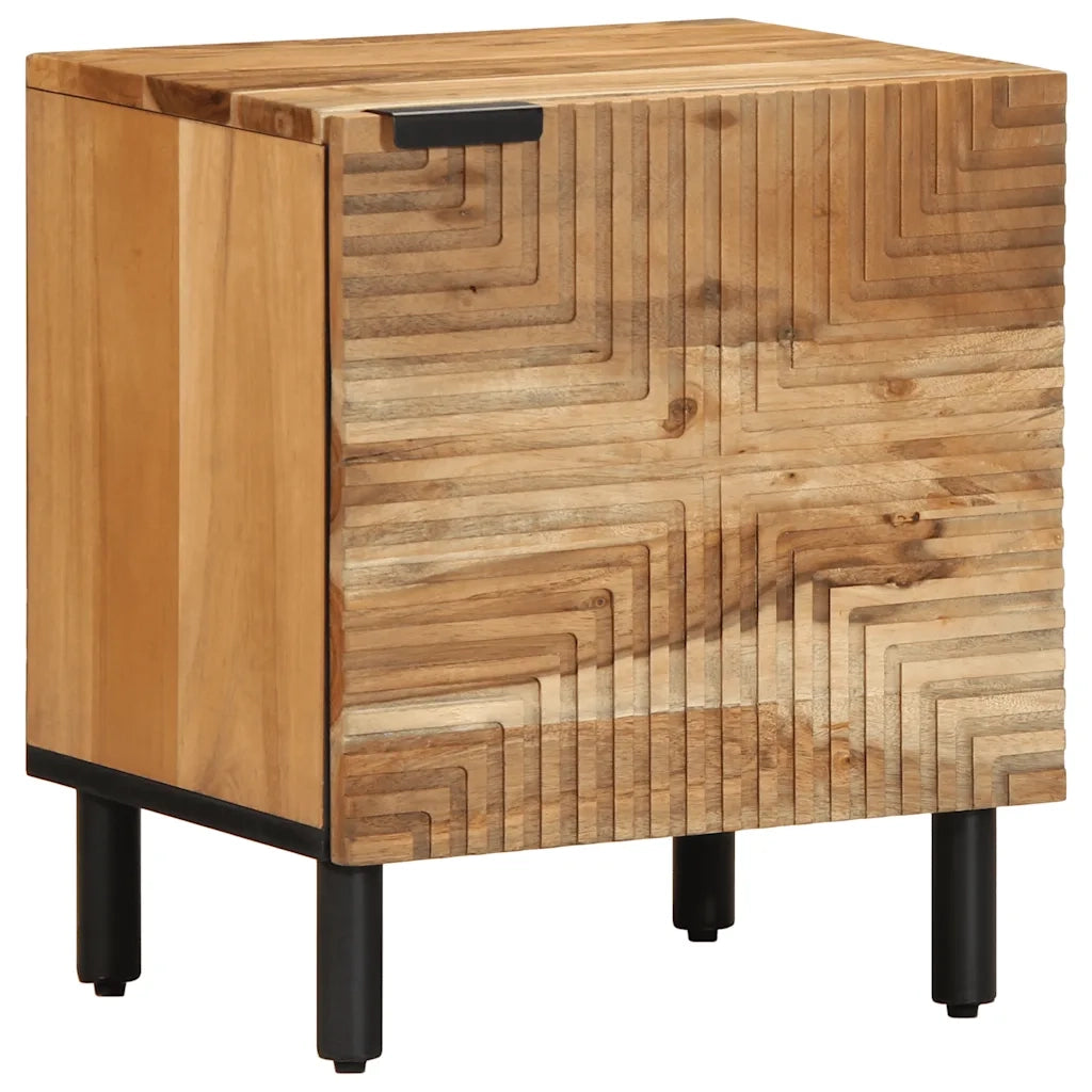 Comodini 2pz-Set di 2 Tavolino da notte 40x33x46 cm in Legno Massello di Acacia 216801