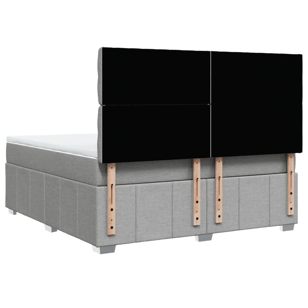 vidaXL Giroletto a Molle con Materasso Grigio Chiaro180x200 cm Tessuto