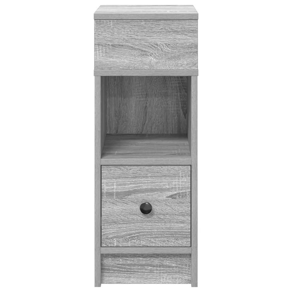 Comodini 2 pz con Cassetto Grigio Sonoma 25x31x66 cm 858625