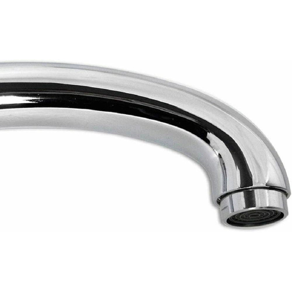 Trade Shop - Canna Di Ricambio Bassa Lunga Per Miscelatore Lavello Cromato Lucido 19cm -
