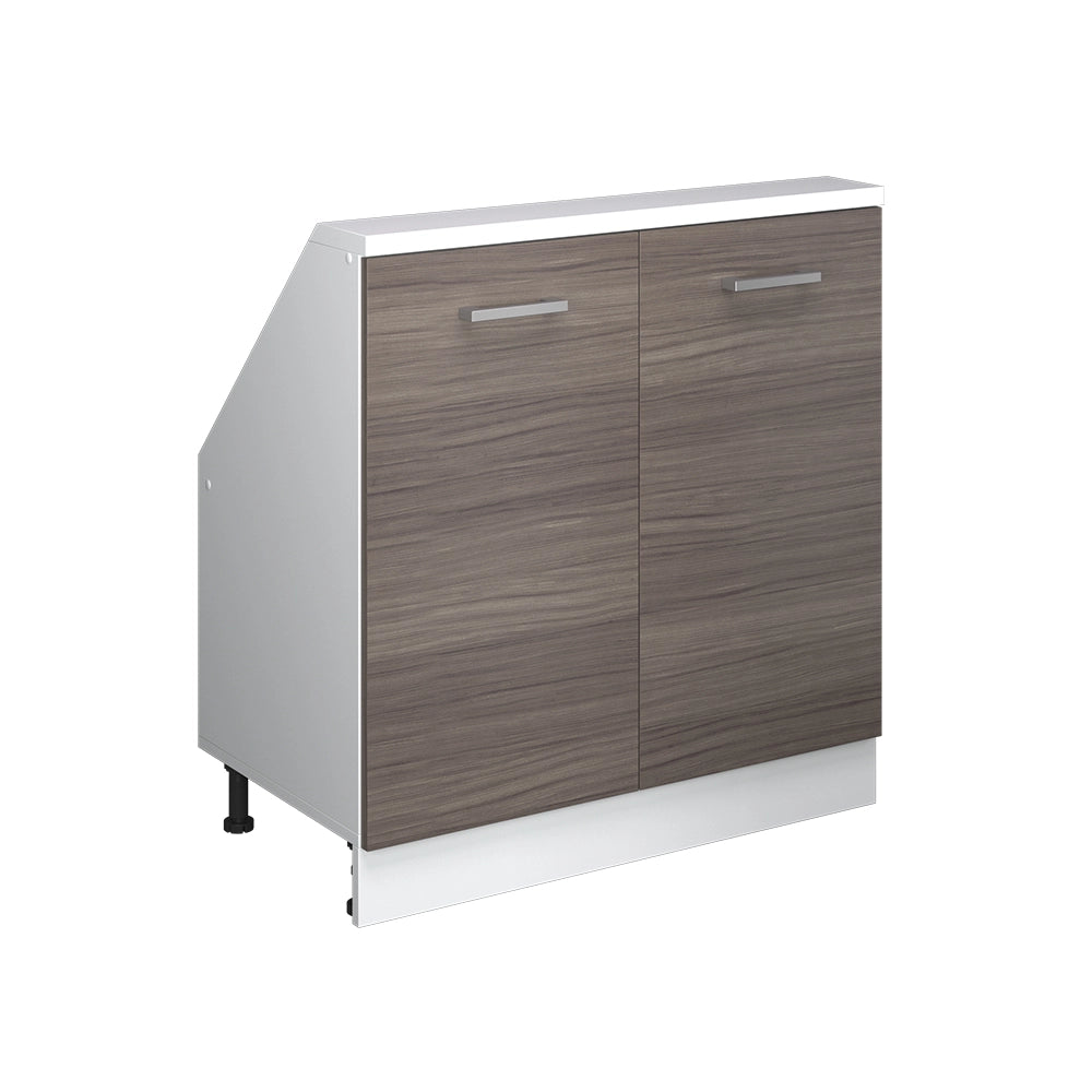Mobile cucina sottotetto R-Line Grigio nobile/Bianco 80 cm con 2 porte Vicco