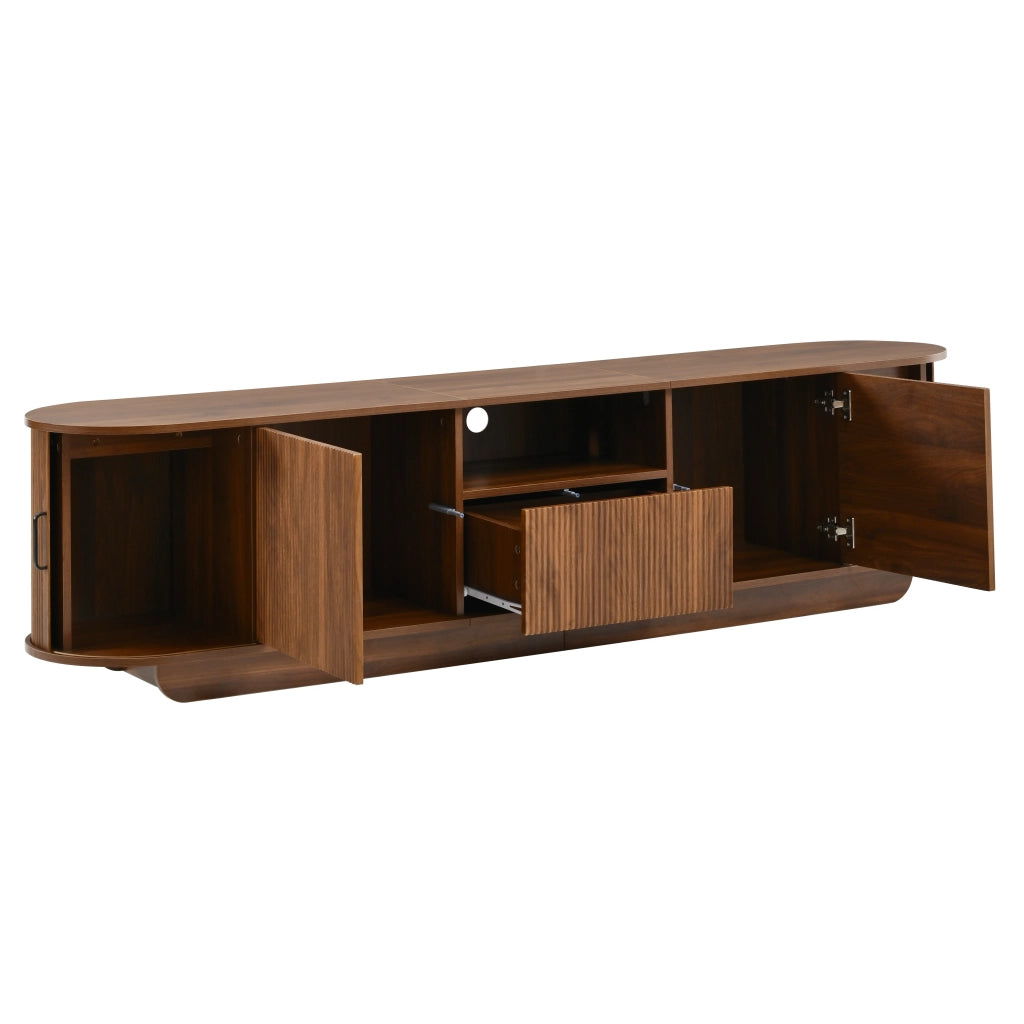 Mobile TV con 2 ante scorrevoli; 2 ante; 1 cassetto e 1 vano aperto; per soggiorno; 200 × 40 × 50 cm