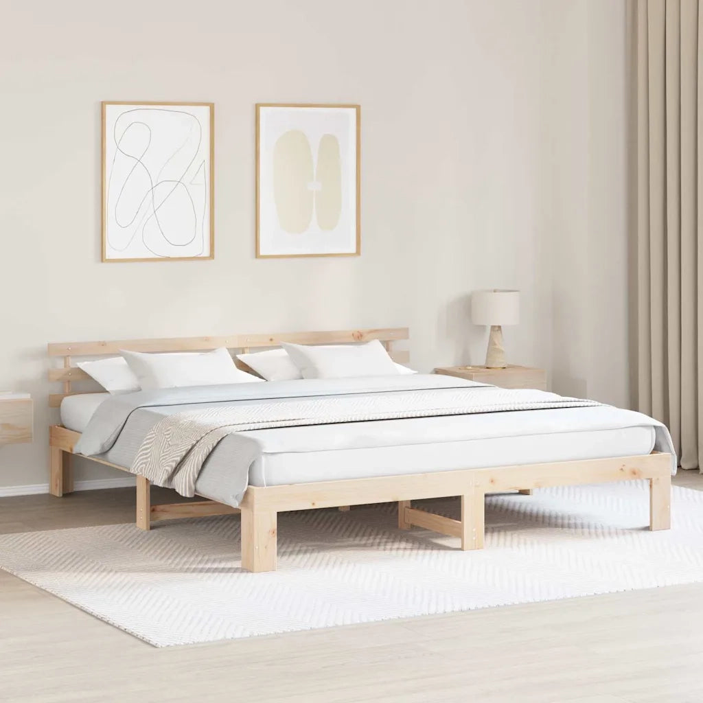Struttura del letto Naturale 180 x 200 cm Pino massello 872599