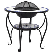 Tavolo da camino in mosaico 68 cm ceramica blu e bianca 02_0006020