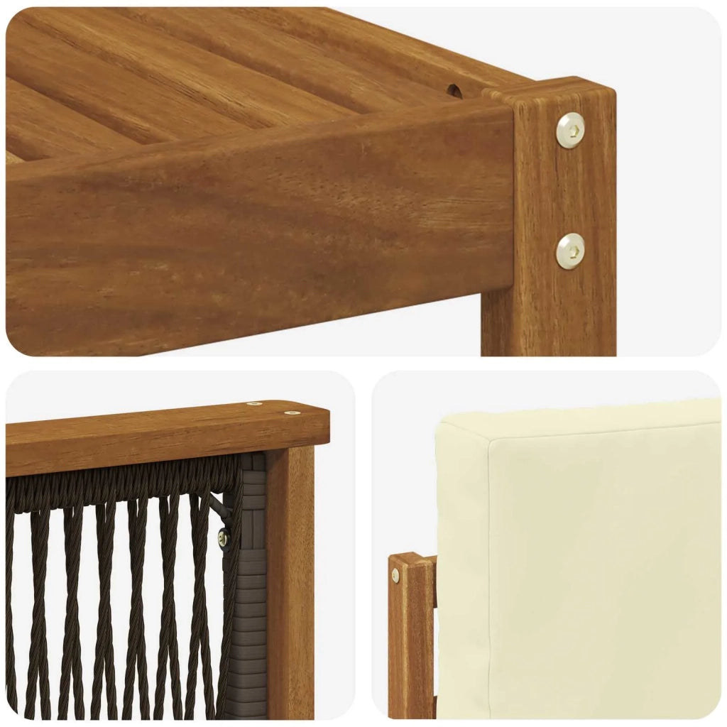 Set di divani da esterno 9 pz Naturale e Crema 3385091